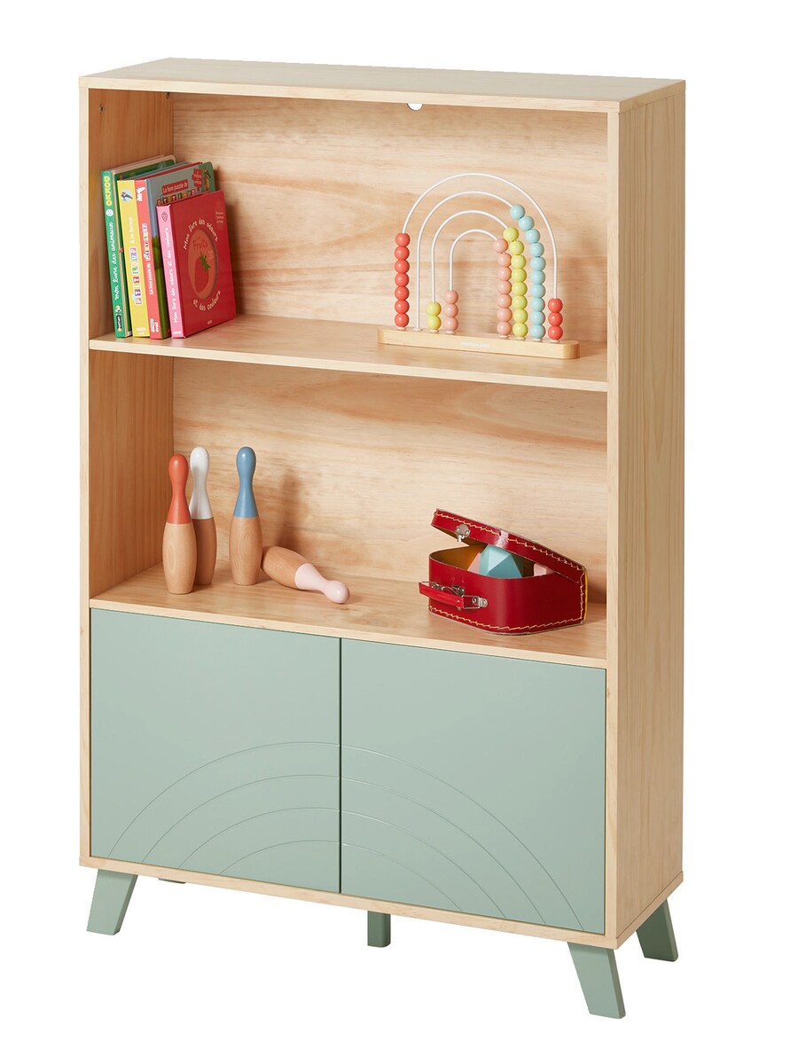 Hylleskap for barnerom REGENBOGEN 123x80 cm MDF forfra