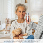 Nærbilde av det opplyste displayet på Infrarødt febertermometer 3-i-1 Colour EarTemp