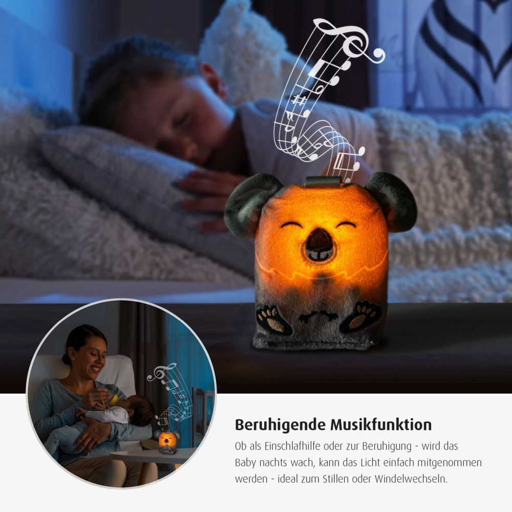 Innsovningshjelp Sleepy Koala med lys og melodier bakside
