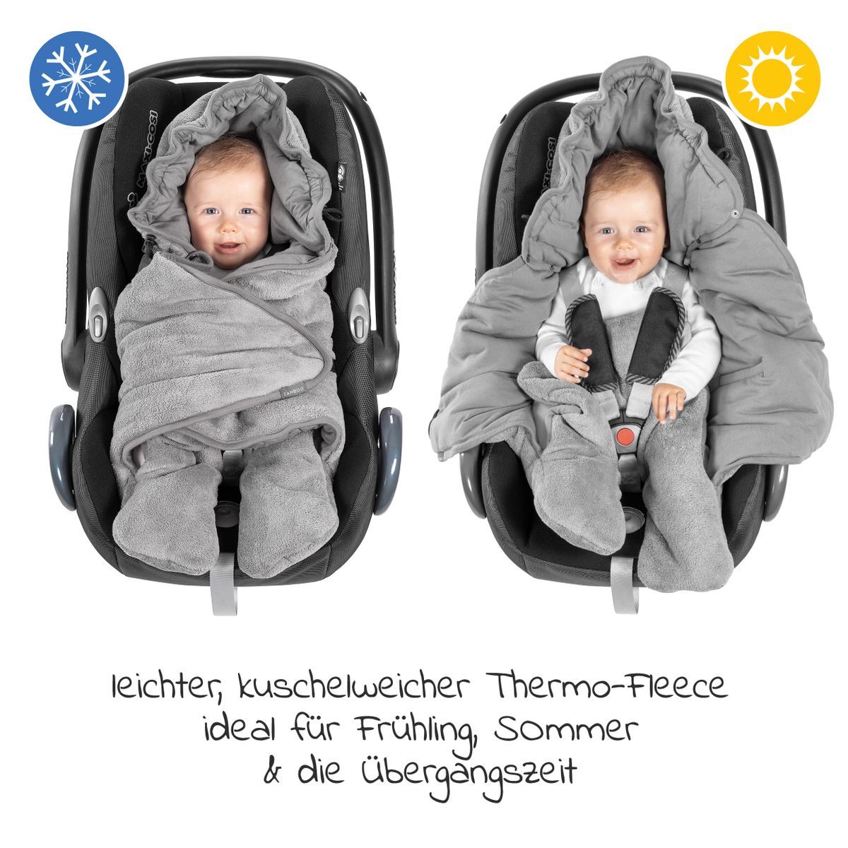 Innsvøpsteppe for babystol lett fôret Zamboo bakside