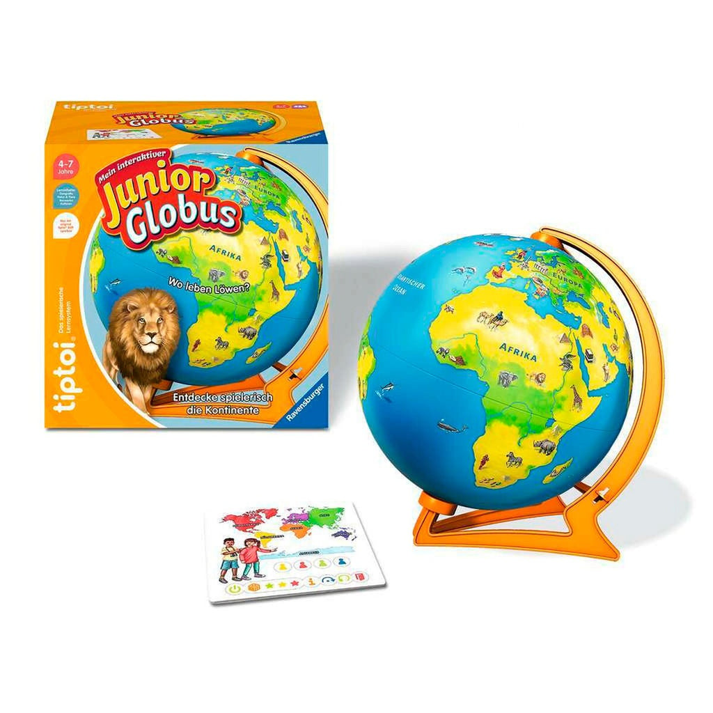 Detalj av interaktiv junior globus med kart