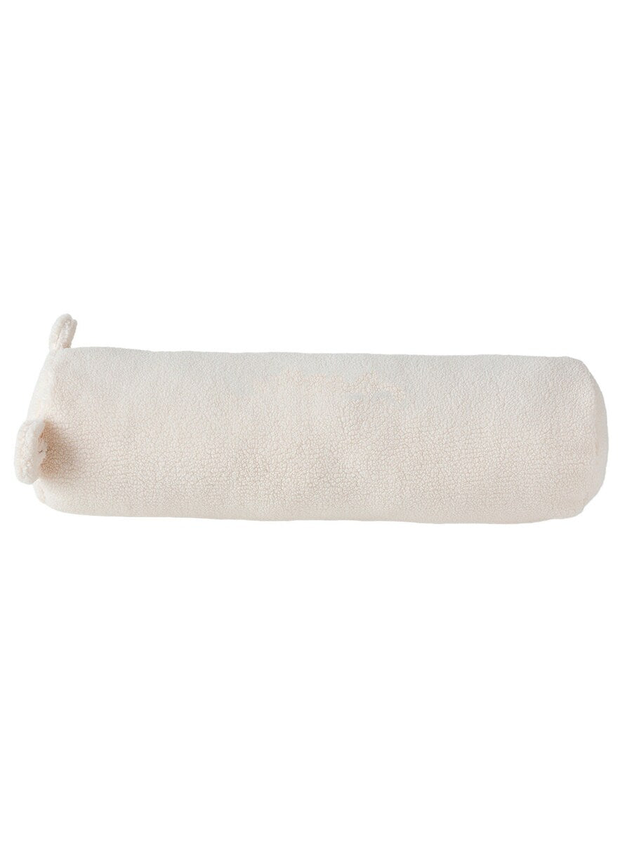 Isbjørnpute med ører, nakkepølse i teddyfleece 60 cm forfra