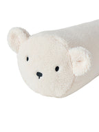 Isbjørnpute med ører, nakkepølse i teddyfleece 60 cm detalj av bjørneansikt