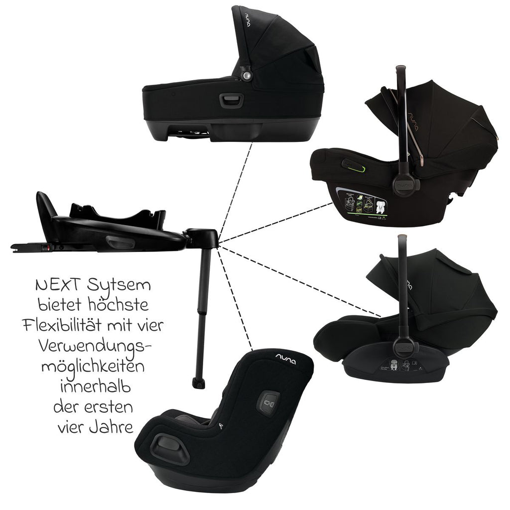 Detalj av ISOFIX-konnektorer på Isofix-base BASE next 360° dreibar for Pipa next, svart - Nuna