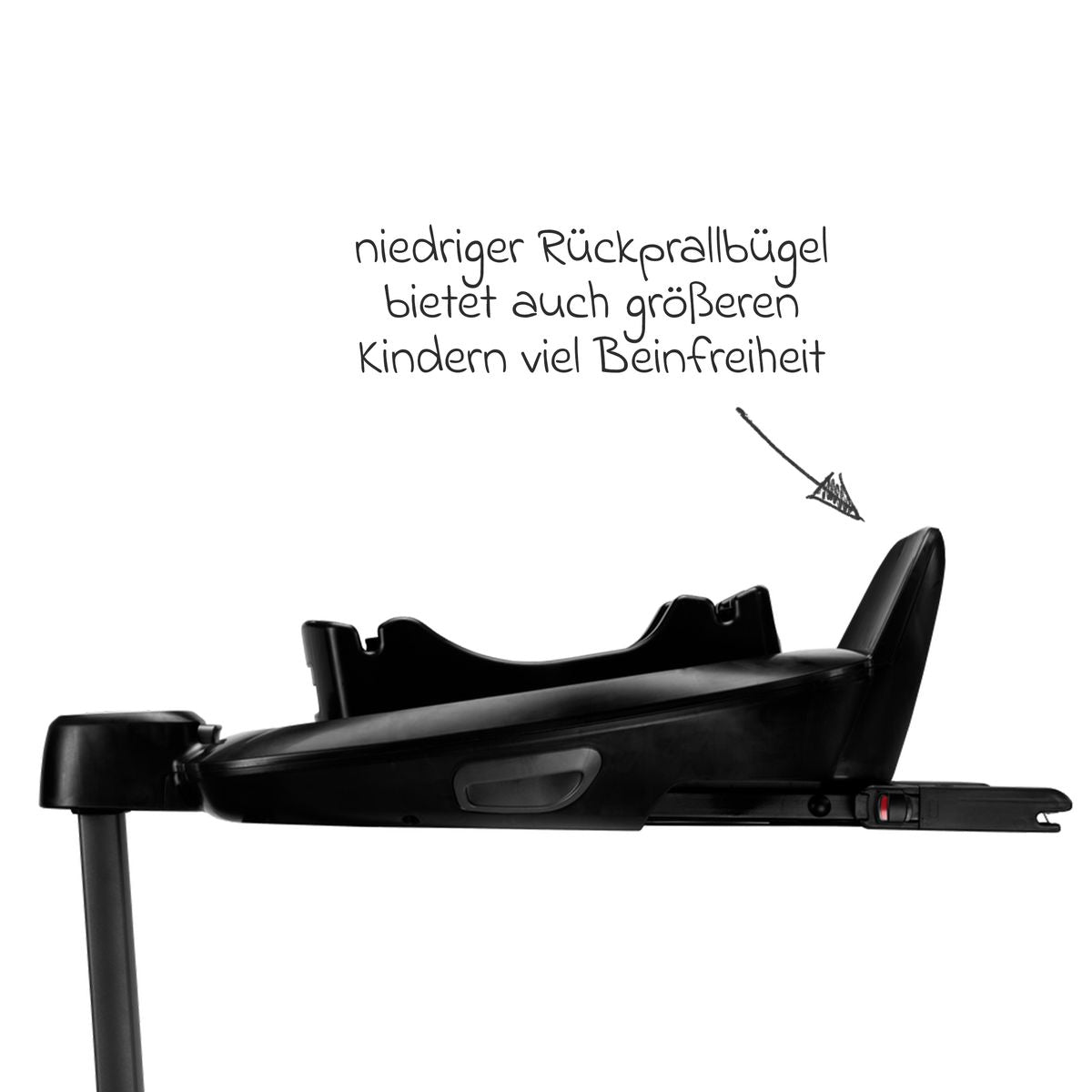 Høyderegulerbar støttefot på Isofix-base BASE next 360° dreibar for Pipa next, svart - Nuna