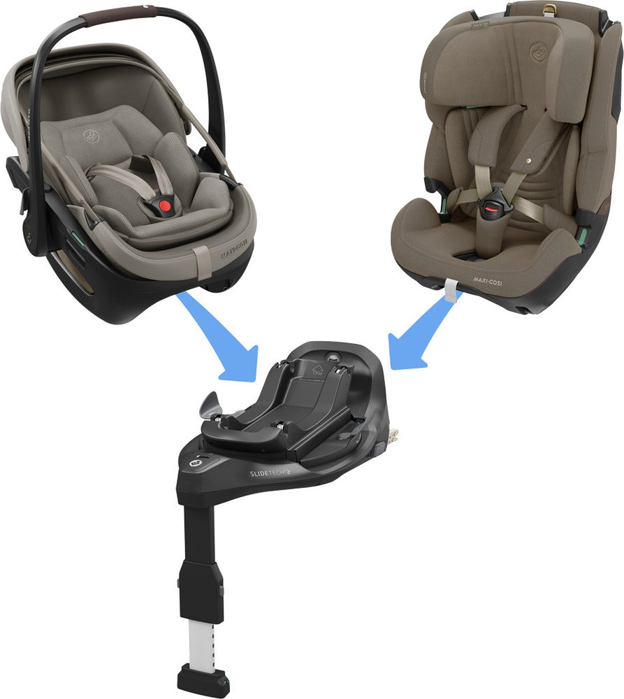 ISOFIX-base FamilyFix Slide Pro 40-105 cm Black nærbilde av støttefot