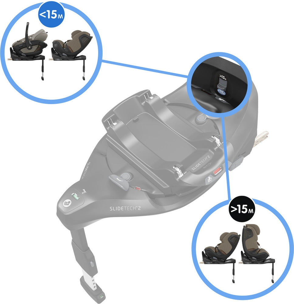 ISOFIX-base FamilyFix Slide Pro 40-105 cm Black skyvet ut av bil