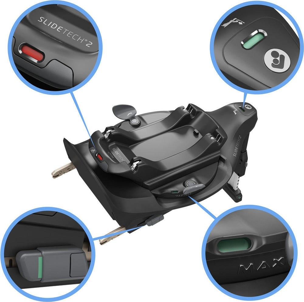 ISOFIX-base FamilyFix Slide Pro 40-105 cm Black med barnesete