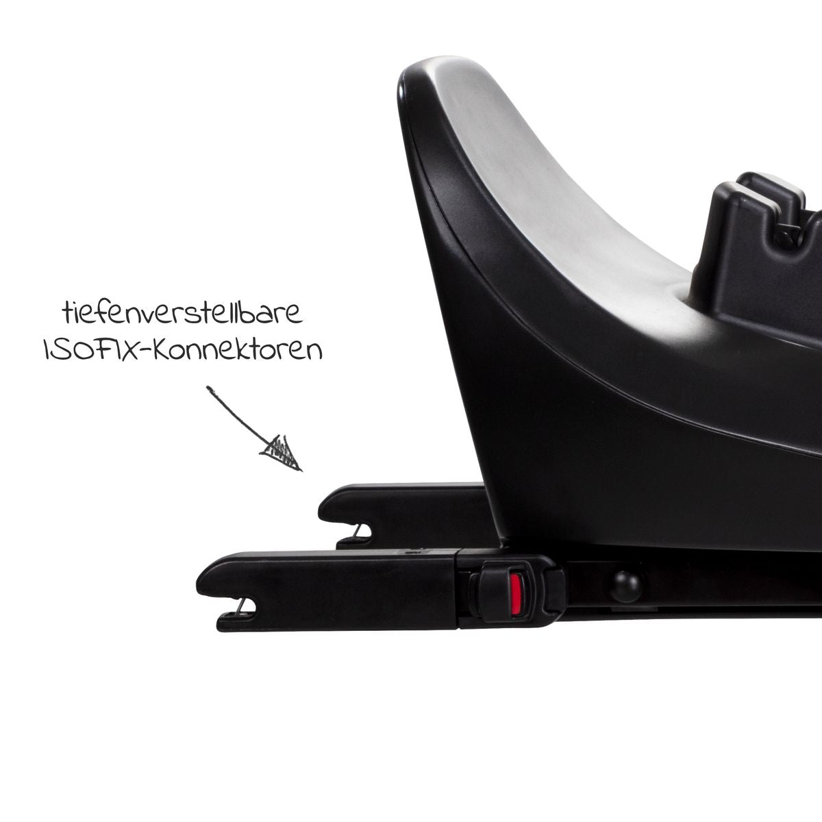 Isofix-base i-Base Encore 360° dreibar, i-Size, svart - Joie Signature detalj av ISOFIX-konnektorer