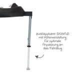 Isofix-base i-Size for babystol Jaguar detalj av fargindikator