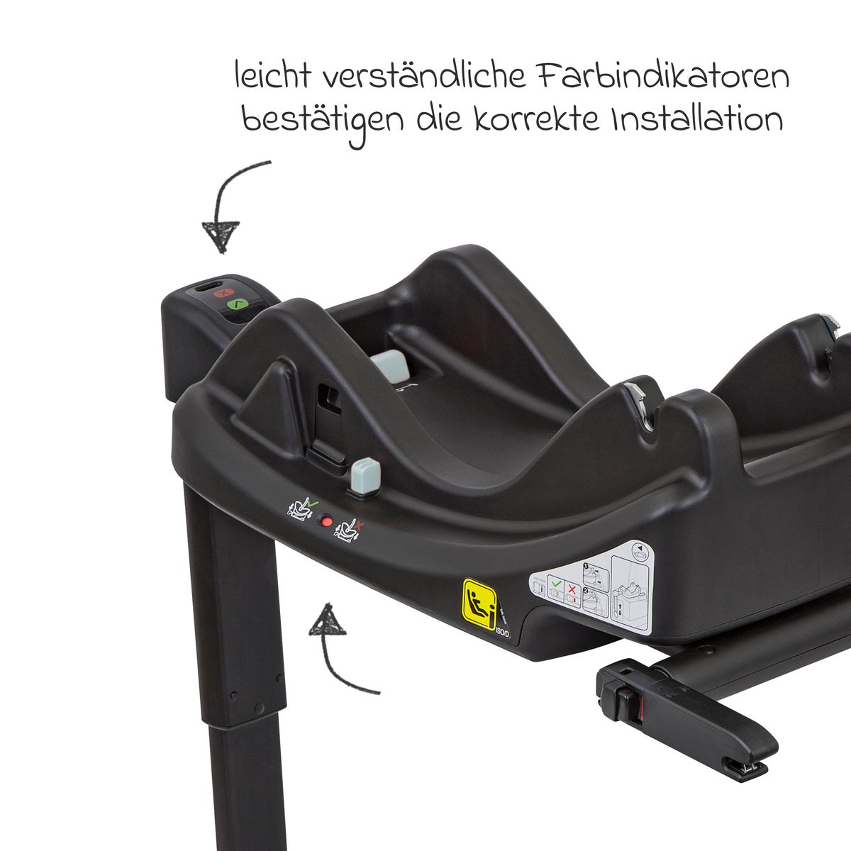 Isofix-base Isofamily i-Size for SnugEssentials montert i bil