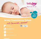 Jerseylagen for babybay madrass offwhite bakside