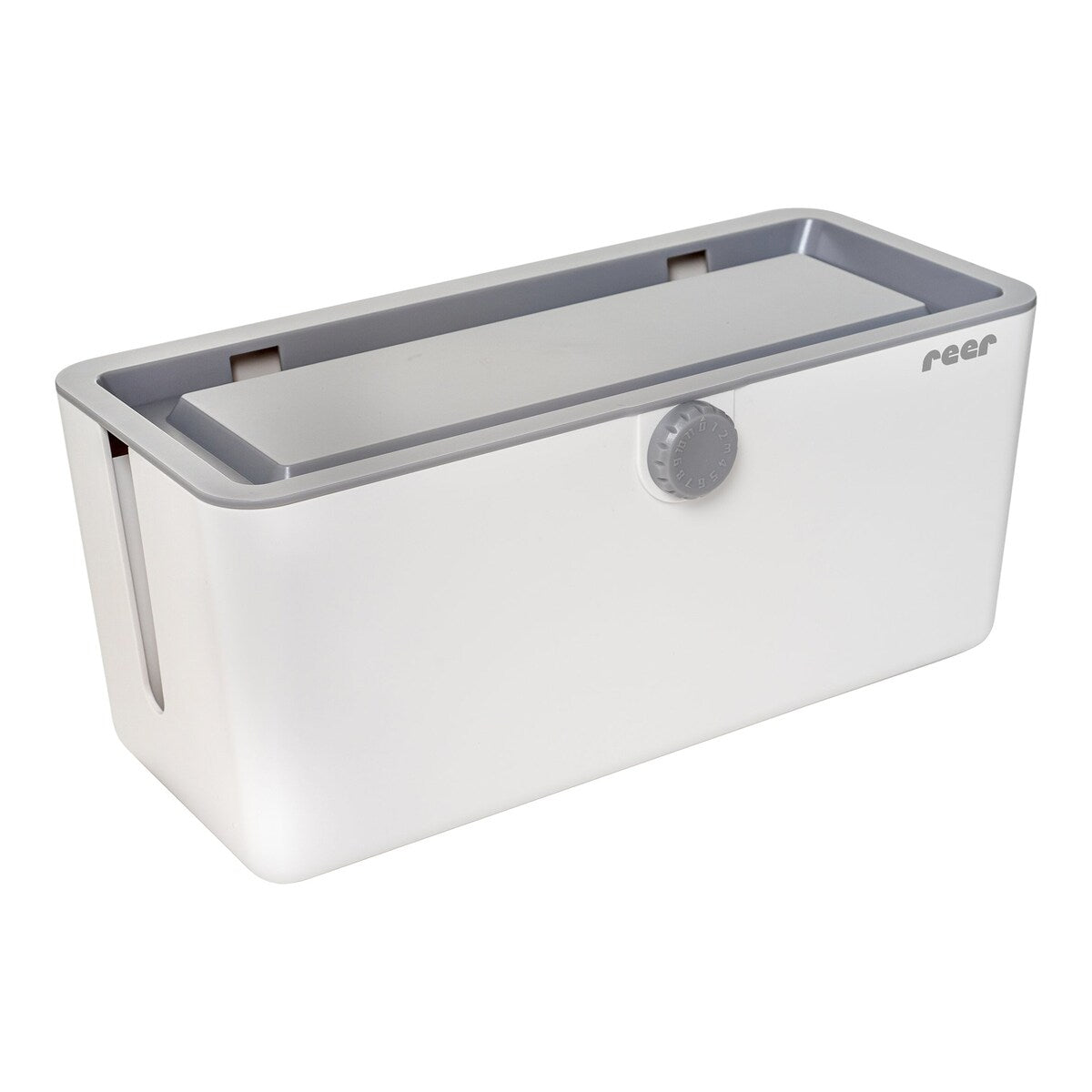 Kabelboks CableGuard hvit 30,5 x 13,5 x 13,5 cm forfra