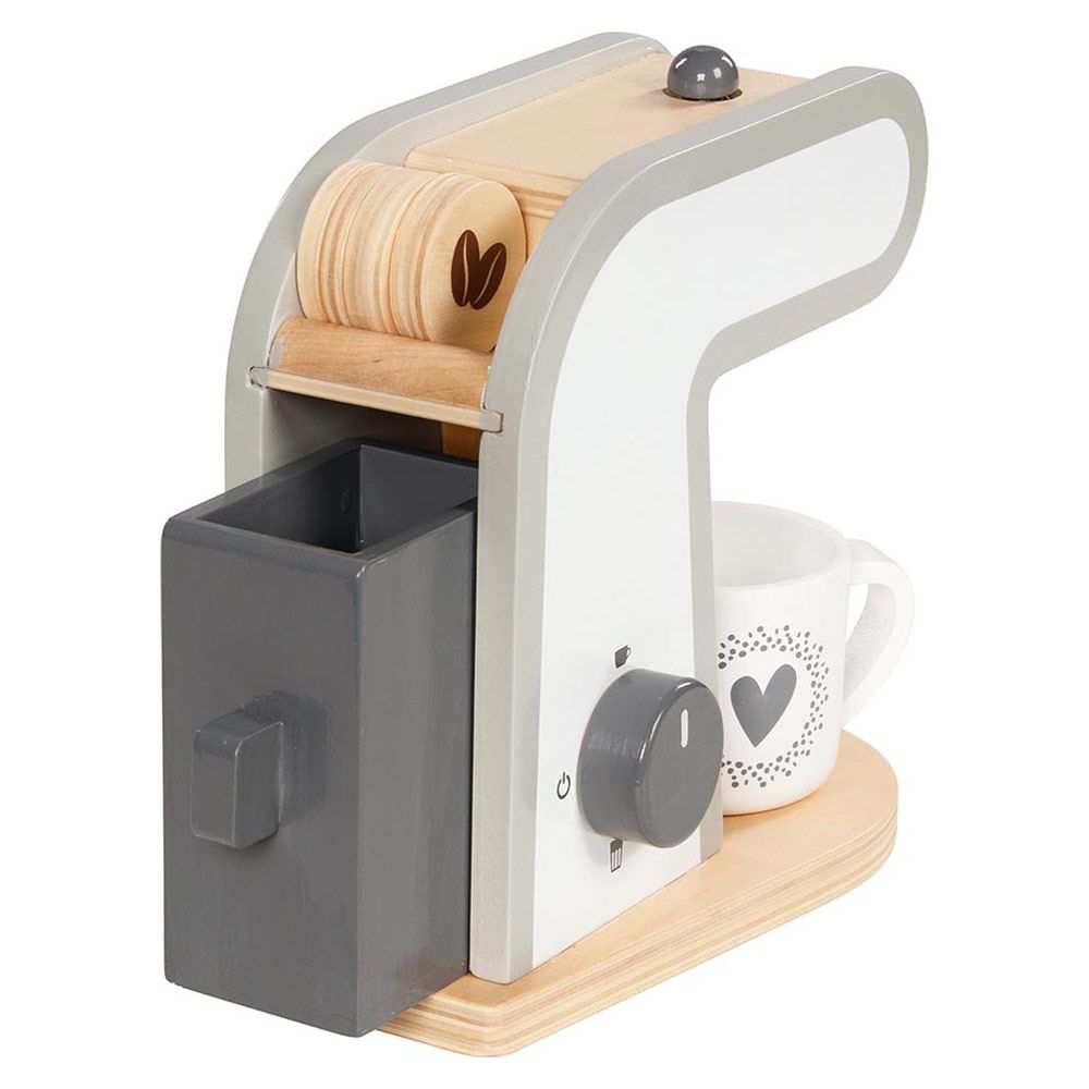 Bakside av Kaffemaskin i tre med tilbehørssett 12 deler - Goki