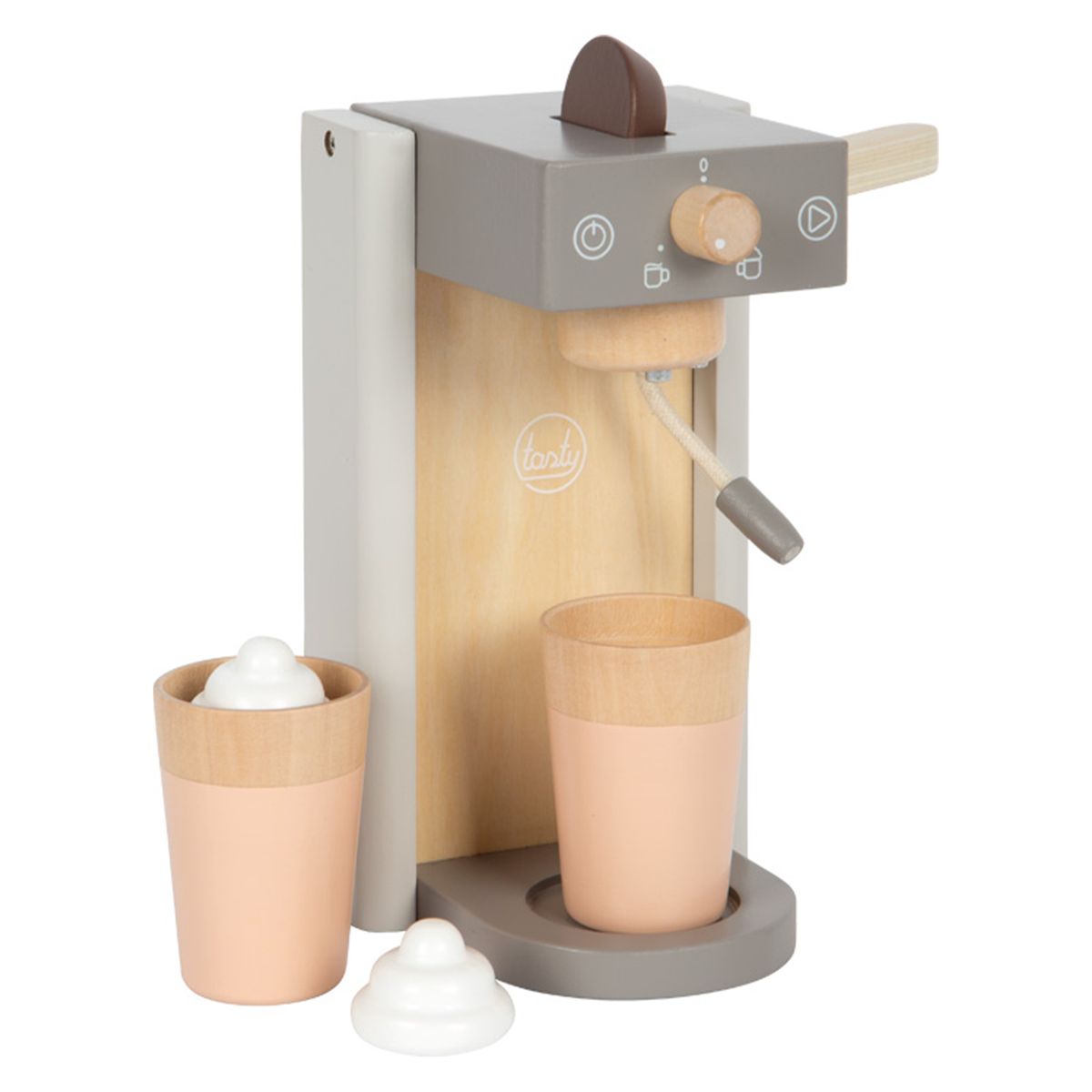 Kaffemaskin-sett i tre 7 deler med kopper, Tasty - small foot forfra