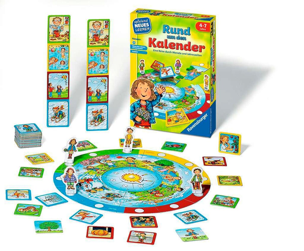 Kalender- og årstidsspill for barn 2-4 spillere bakside