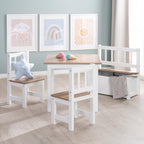 Kistebenk for barn Woody hvit montert