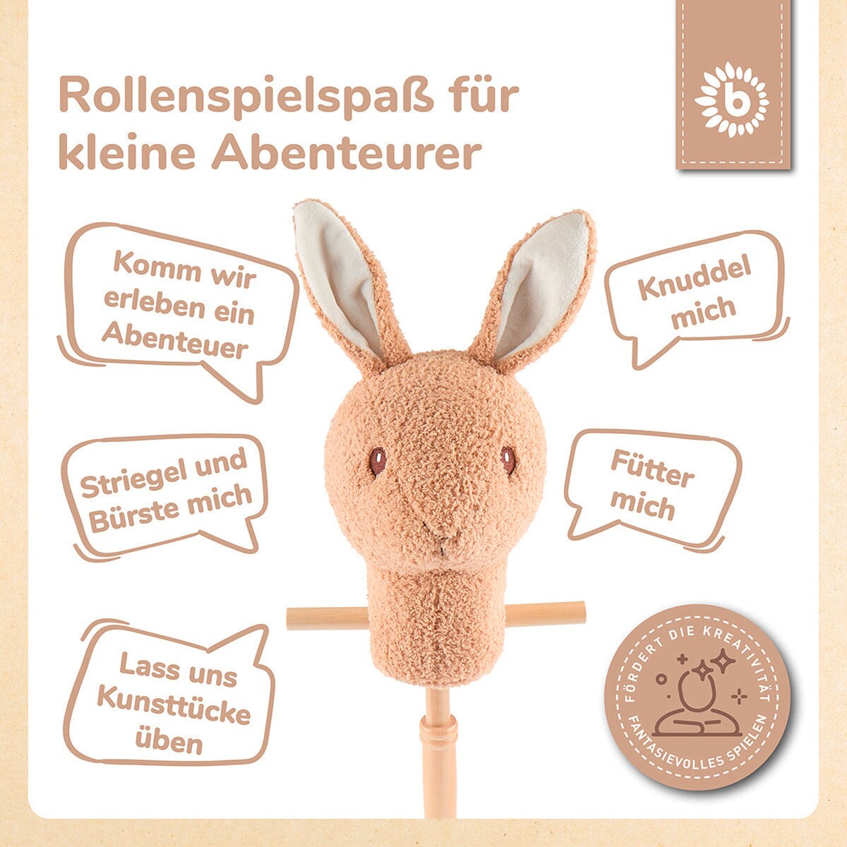 Montert Kjepp-dyr hare Fine i plysj og tre