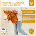 Detalj av plysjhode på Kjepphest Brownie