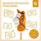 Kjepphest Brownie montert med håndtak