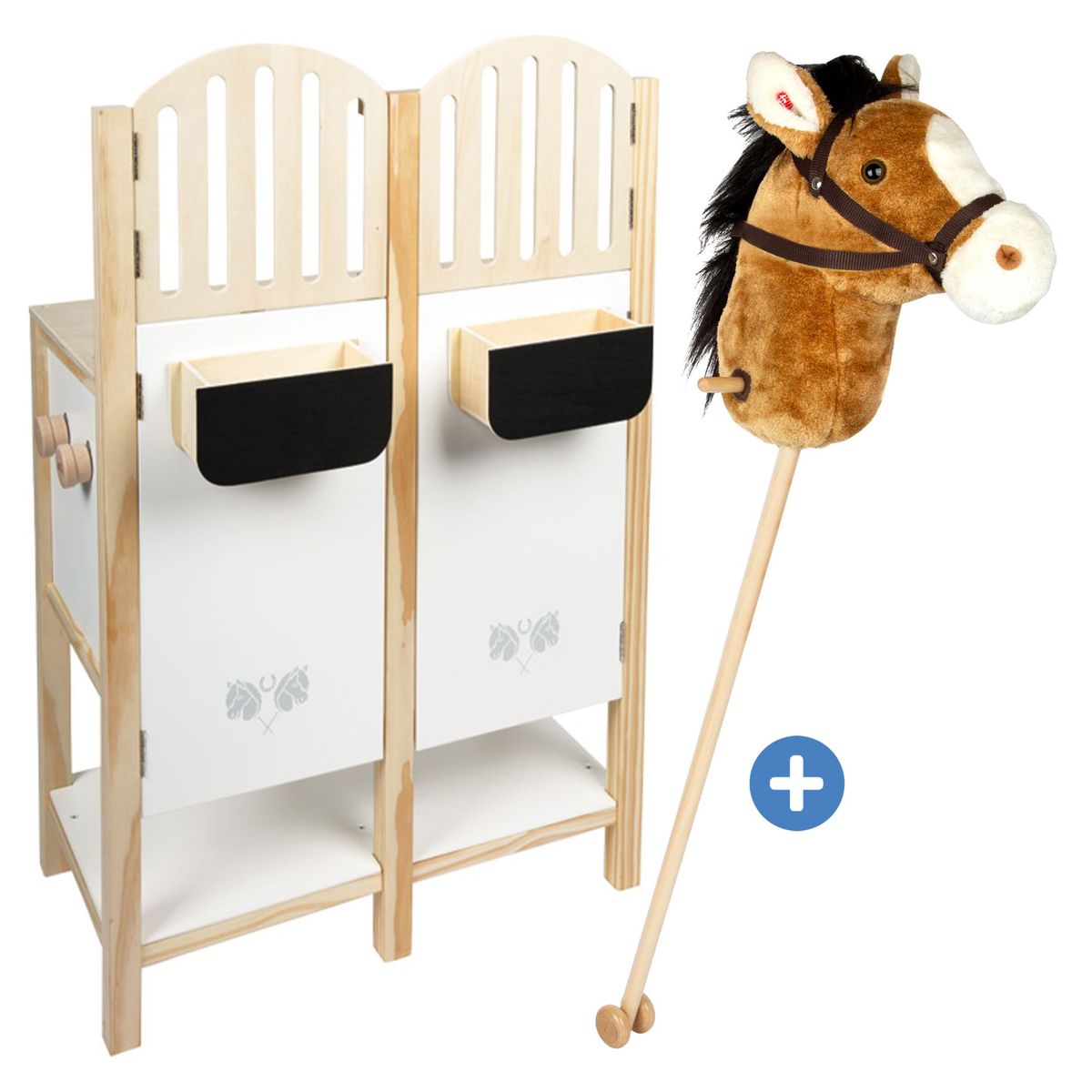 Kjepphest Nico med hestestall i tre brun fra small foot