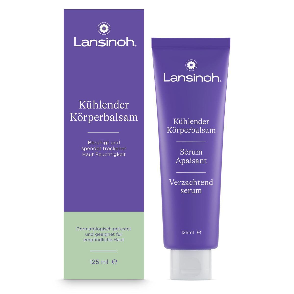 Kjølende kroppsbalsam 125 ml med mentol og jojobaolje Lansinoh forside