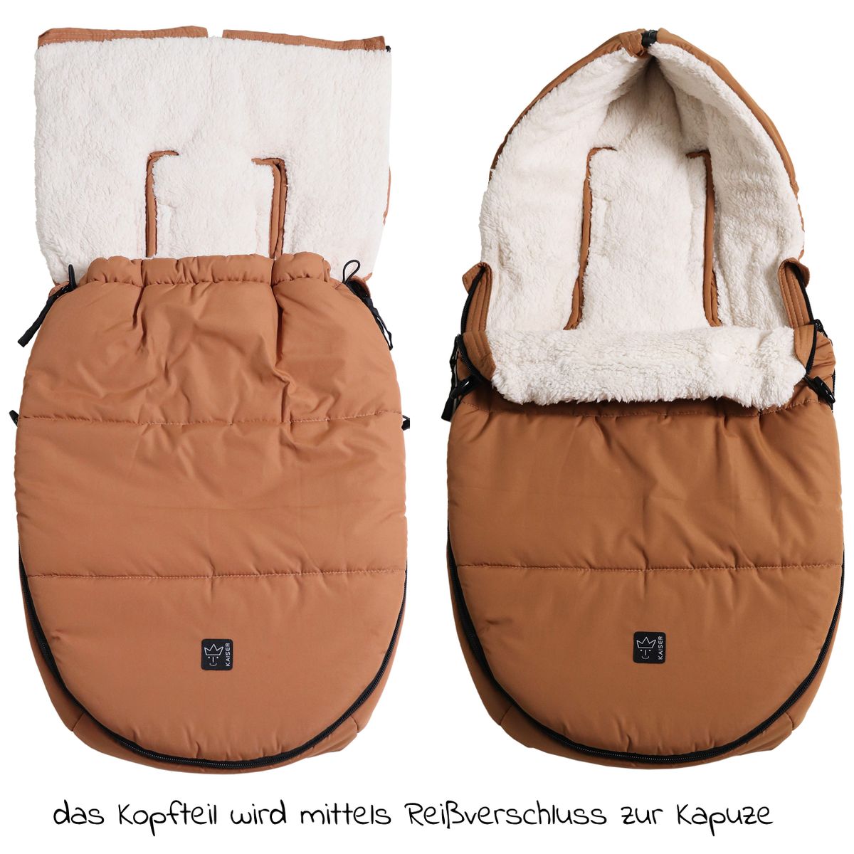 Kjørepose i fleece Hoody 2.0 til bilstol og bag med barn