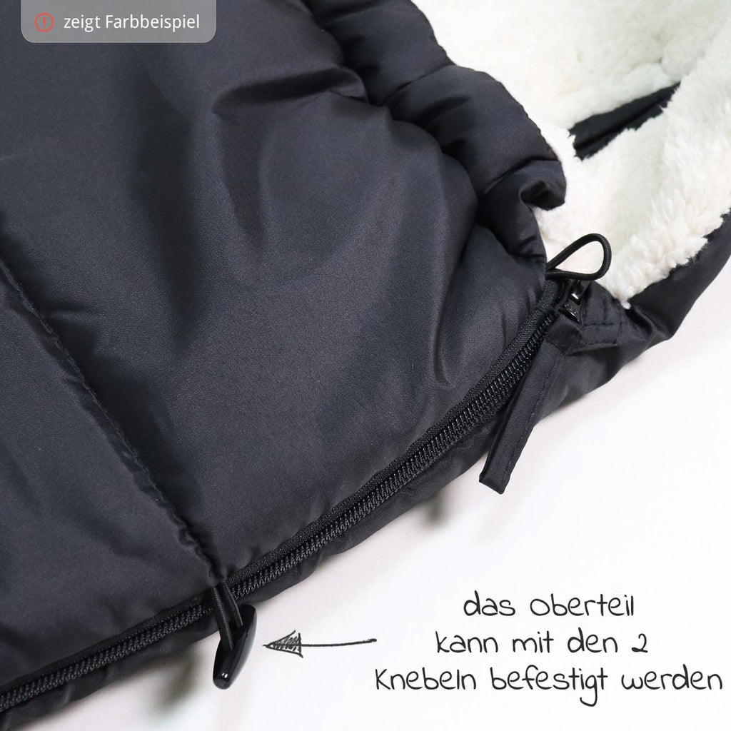 Kjørepose i fleece Hoody 2.0 til bilstol og bag med formbar hette