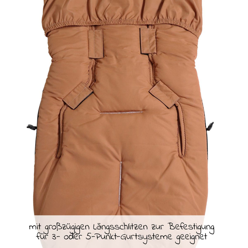 Kjørepose i fleece Hoody 2.0 til bilstol og bag pakket sammen