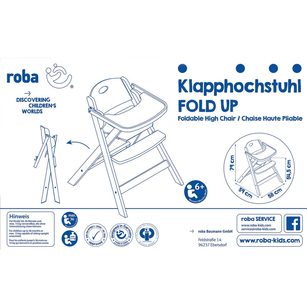 Sammenklappet Klappbar barnestol i tre, 5-punktssele, under 6 kg