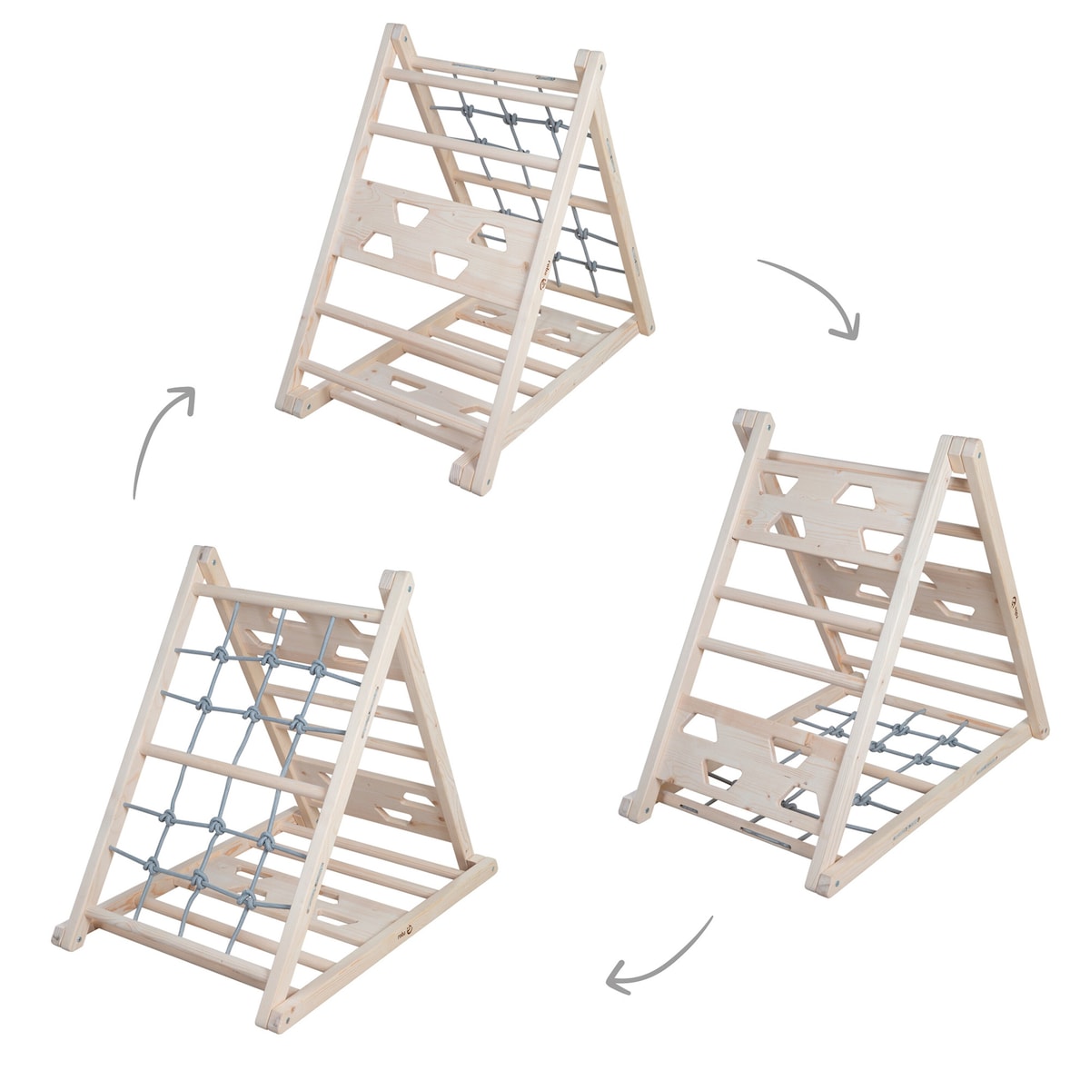 Bakside av klatretrekant i tre fra 24 mnd 85 x 63,5 x 97 cm