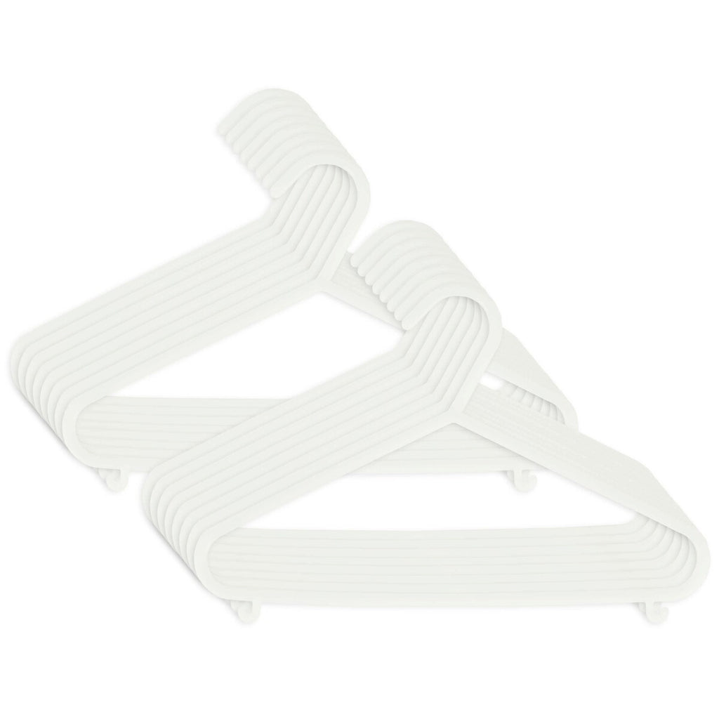 Kleshengere for barn 16 stk hvit plast 29,5 cm forfra
