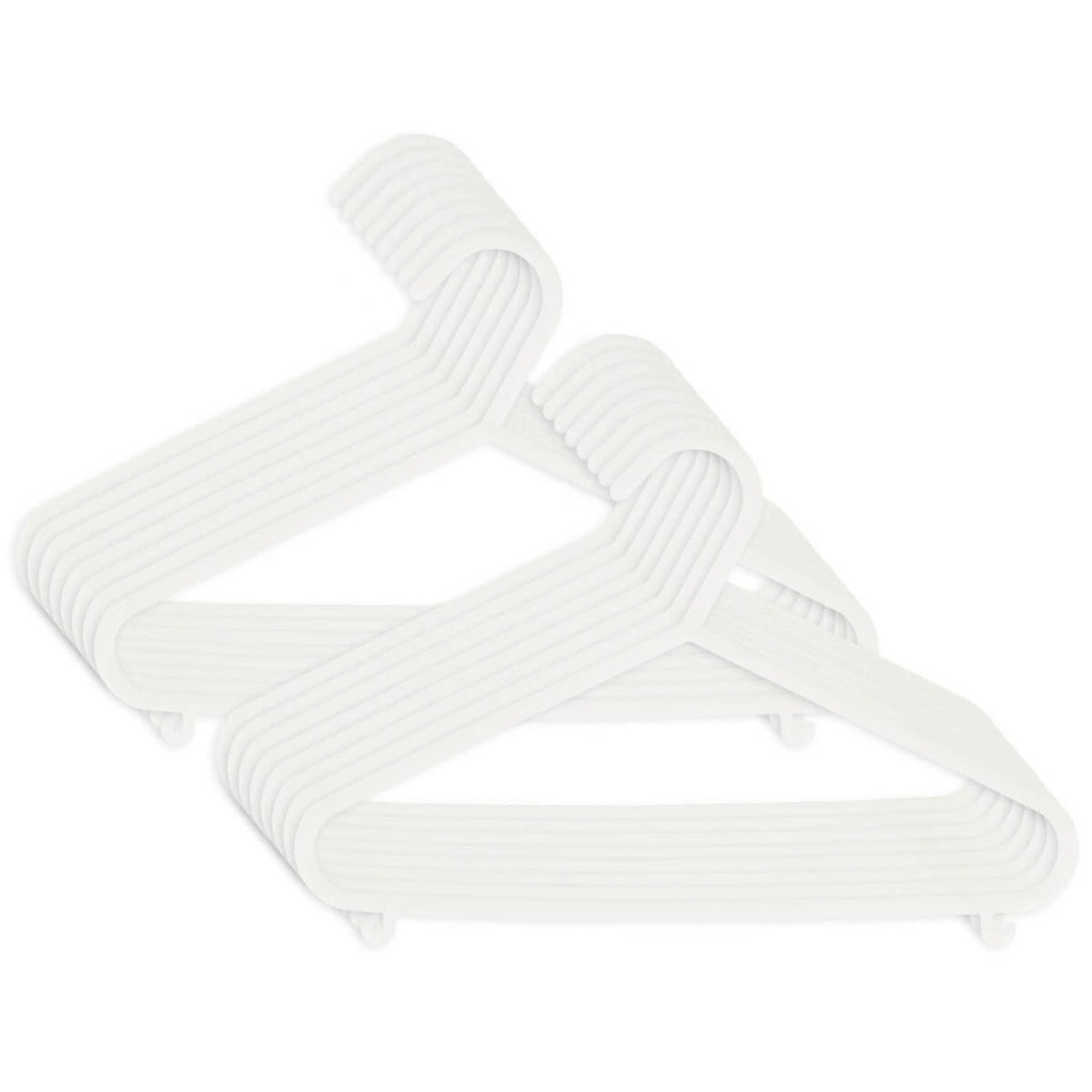 Pakke med kleshengere for barn 16 stk hvit plast 29,5 cm
