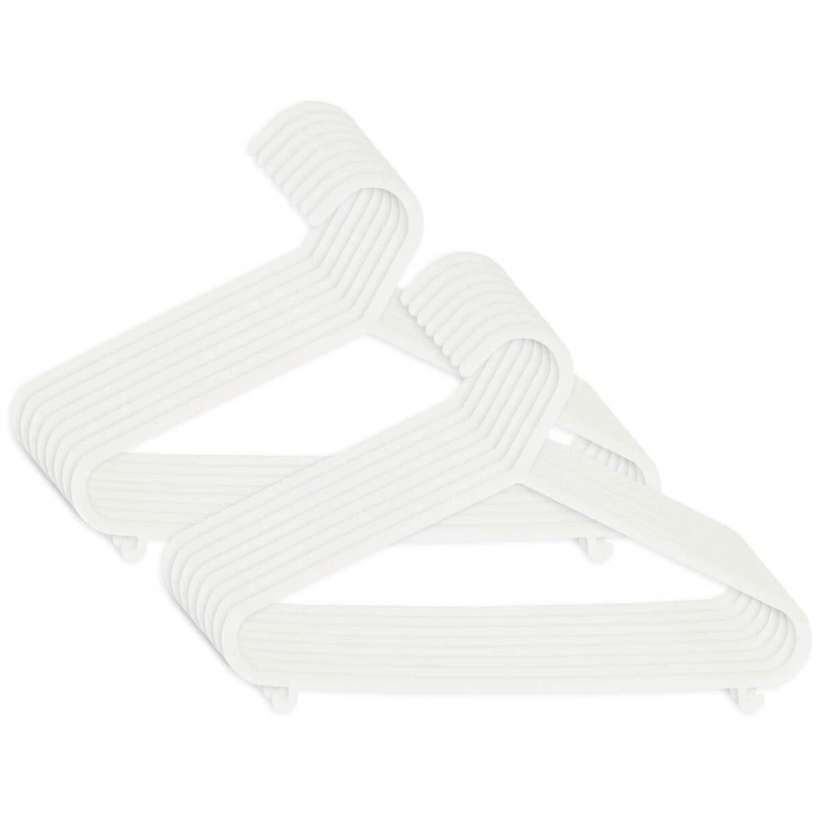 Pakke med kleshengere for barn 16 stk hvit plast 29,5 cm