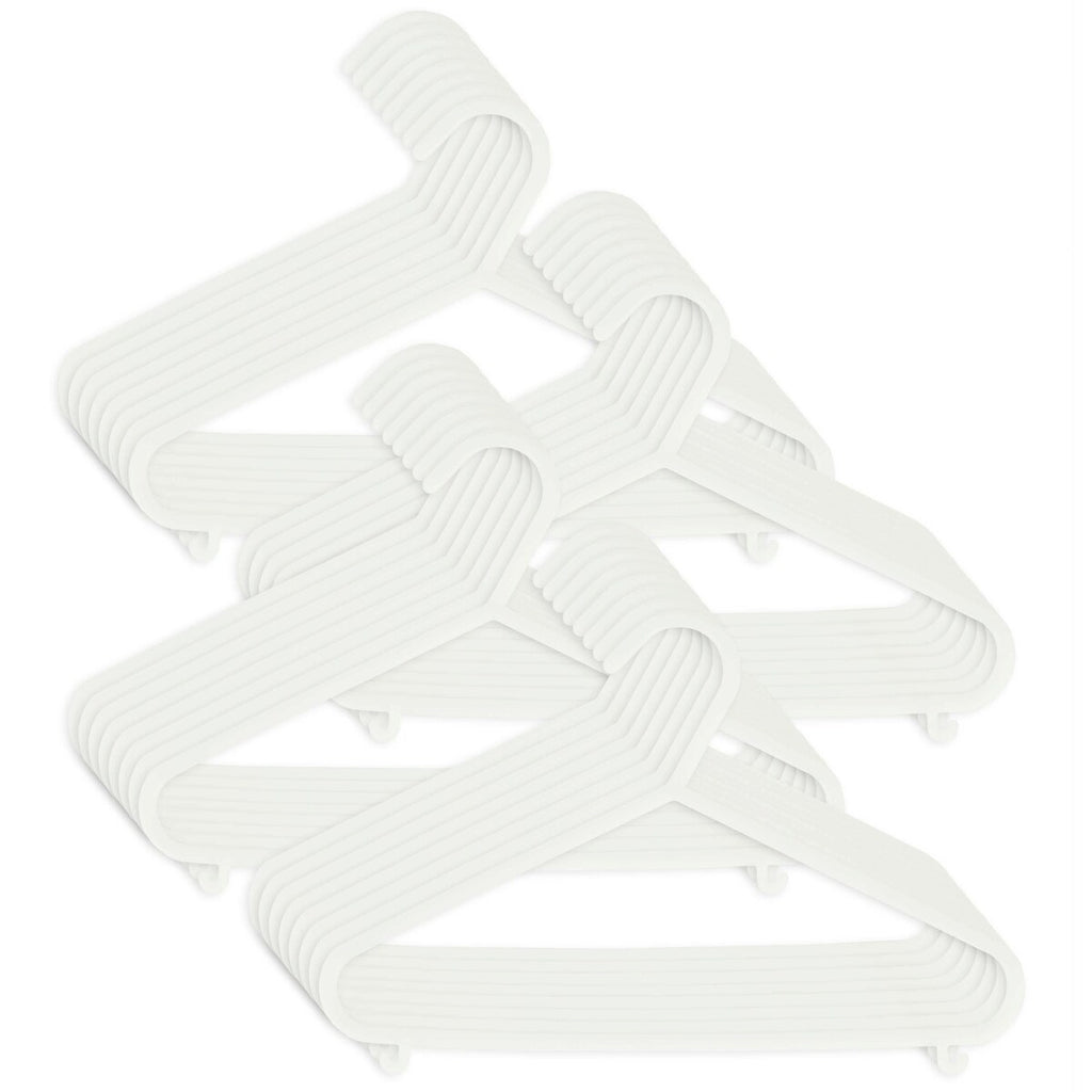 Kleshengere for barn 32 stk. hvit plast 29,5 cm forfra