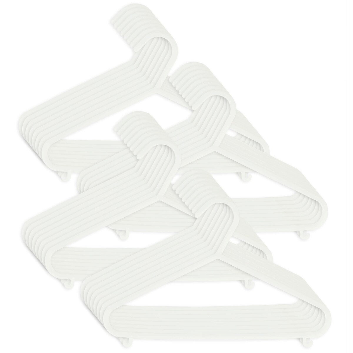 Kleshengere for barn 32 stk. hvit plast 29,5 cm forfra