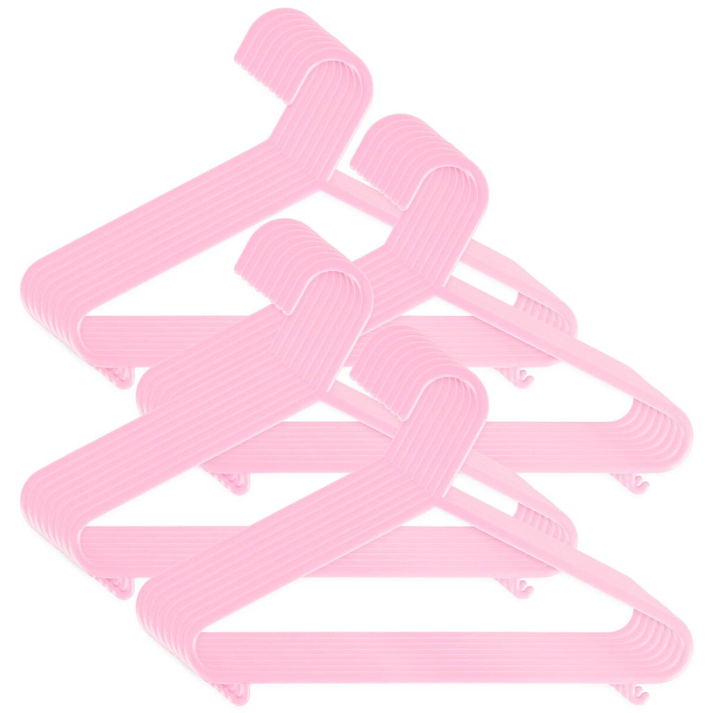 Kleshengere for barn 32 stk rosa plast forfra