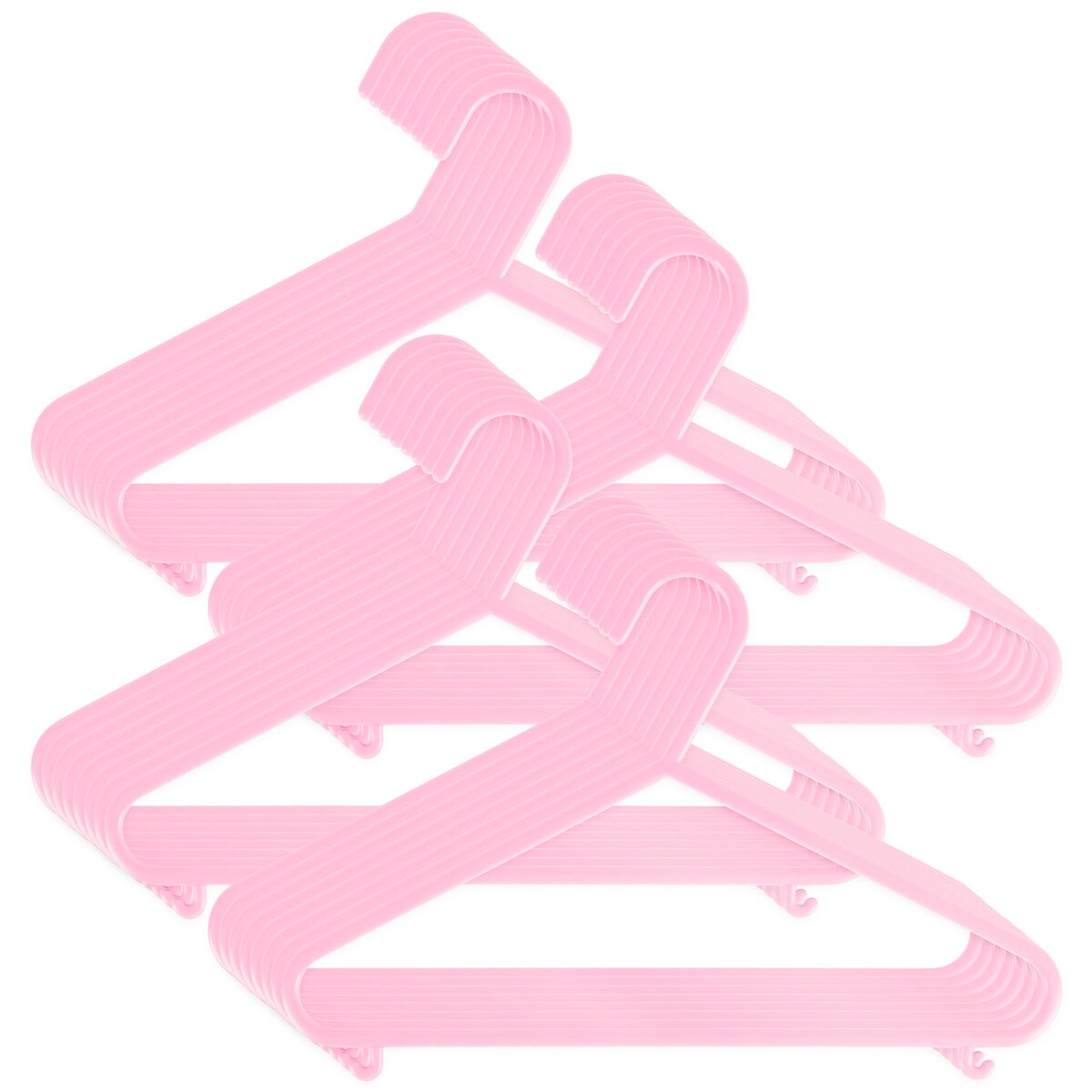 Kleshengere for barn 32 stk rosa plast forfra