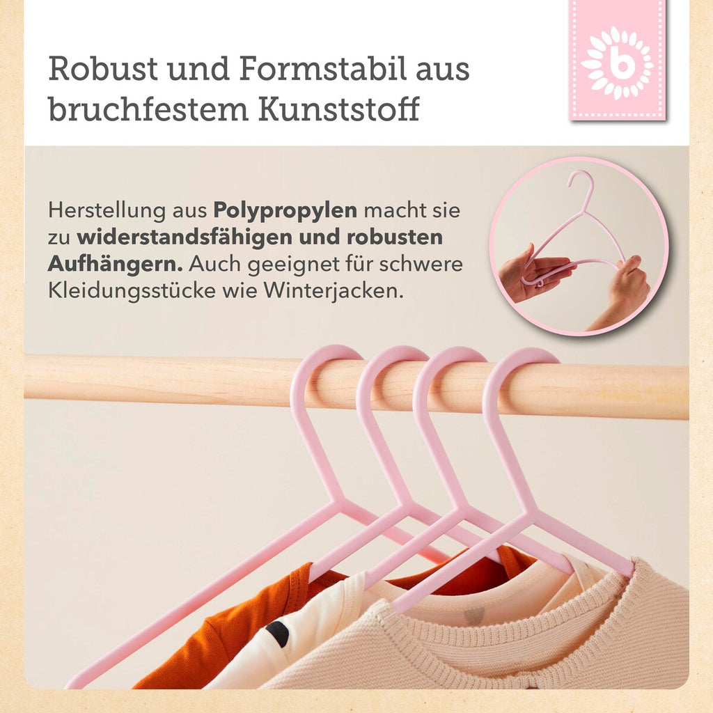 Kleshengere for barn 32 stk rosa plast nærbilde av material