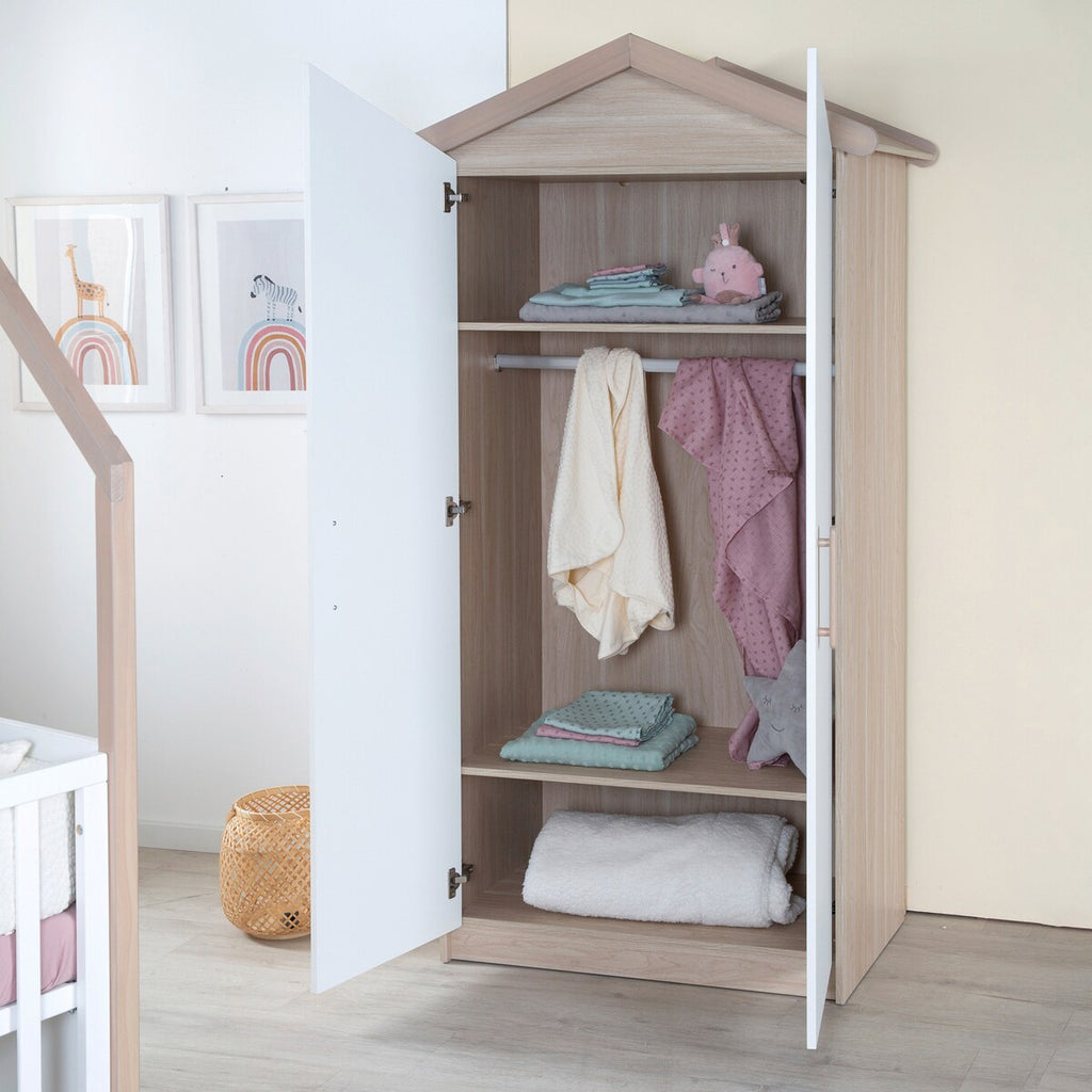 Klesskap Cabane 2-dørs 96x190 cm med soft-close oversikt over skapets innside