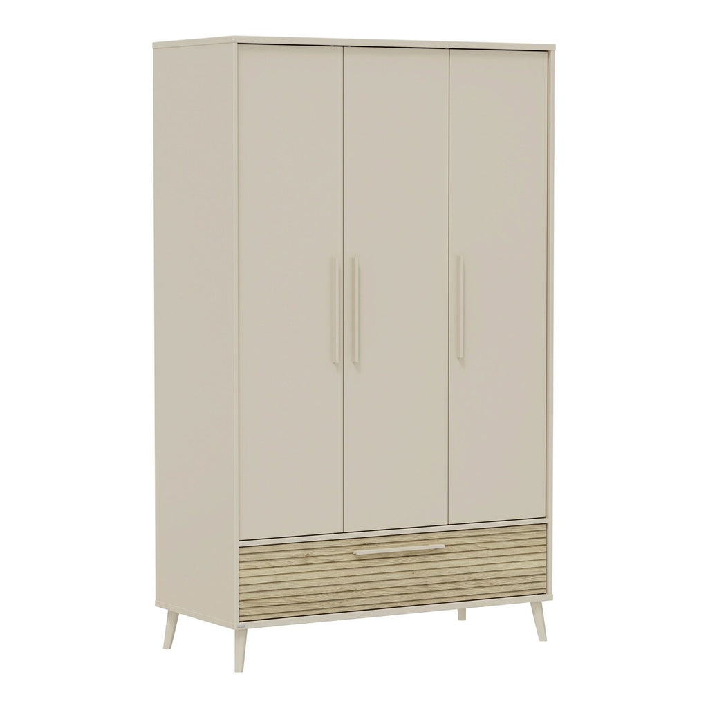 Klesskap Eefje 3-dørs 203,5 x 123,5 cm soft-close forfra