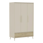 Klesskap Eefje 3-dørs 203,5 x 123,5 cm soft-close forfra