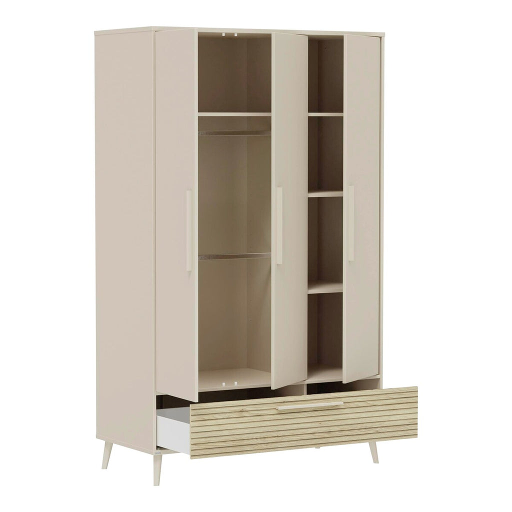 Klesskap Eefje 3-dørs 203,5 x 123,5 cm soft-close detalj av skuffe
