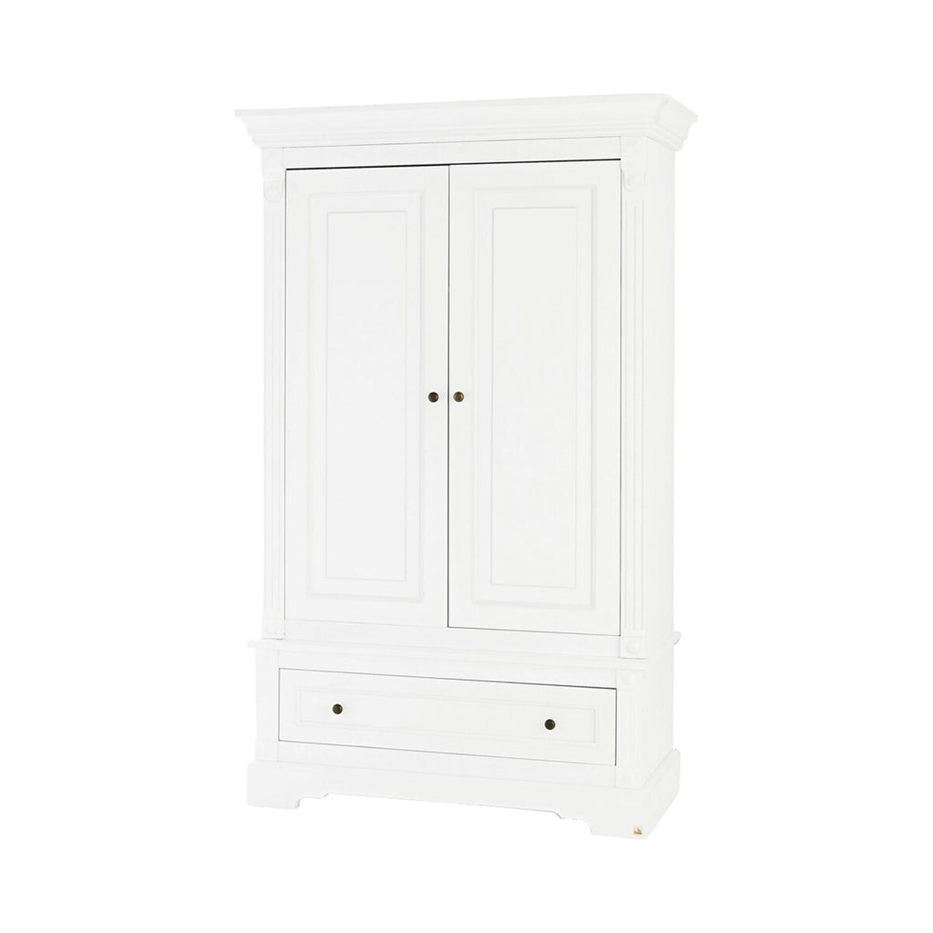 Klesskap Emilia 2-dørs MDF hvit 128x58x208 cm forfra