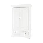 Klesskap Emilia 2-dørs MDF hvit 128x58x208 cm forfra