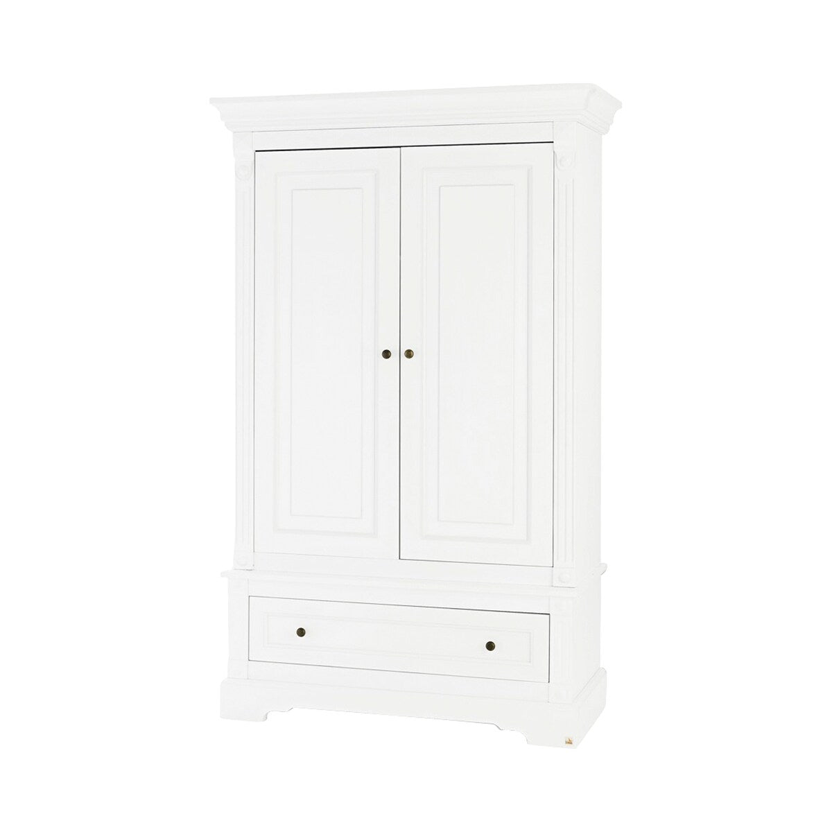 Klesskap Emilia 2-dørs MDF hvit 128x58x208 cm forfra