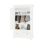 Klesskap Emilia 2-dørs MDF hvit 128x58x208 cm bakside