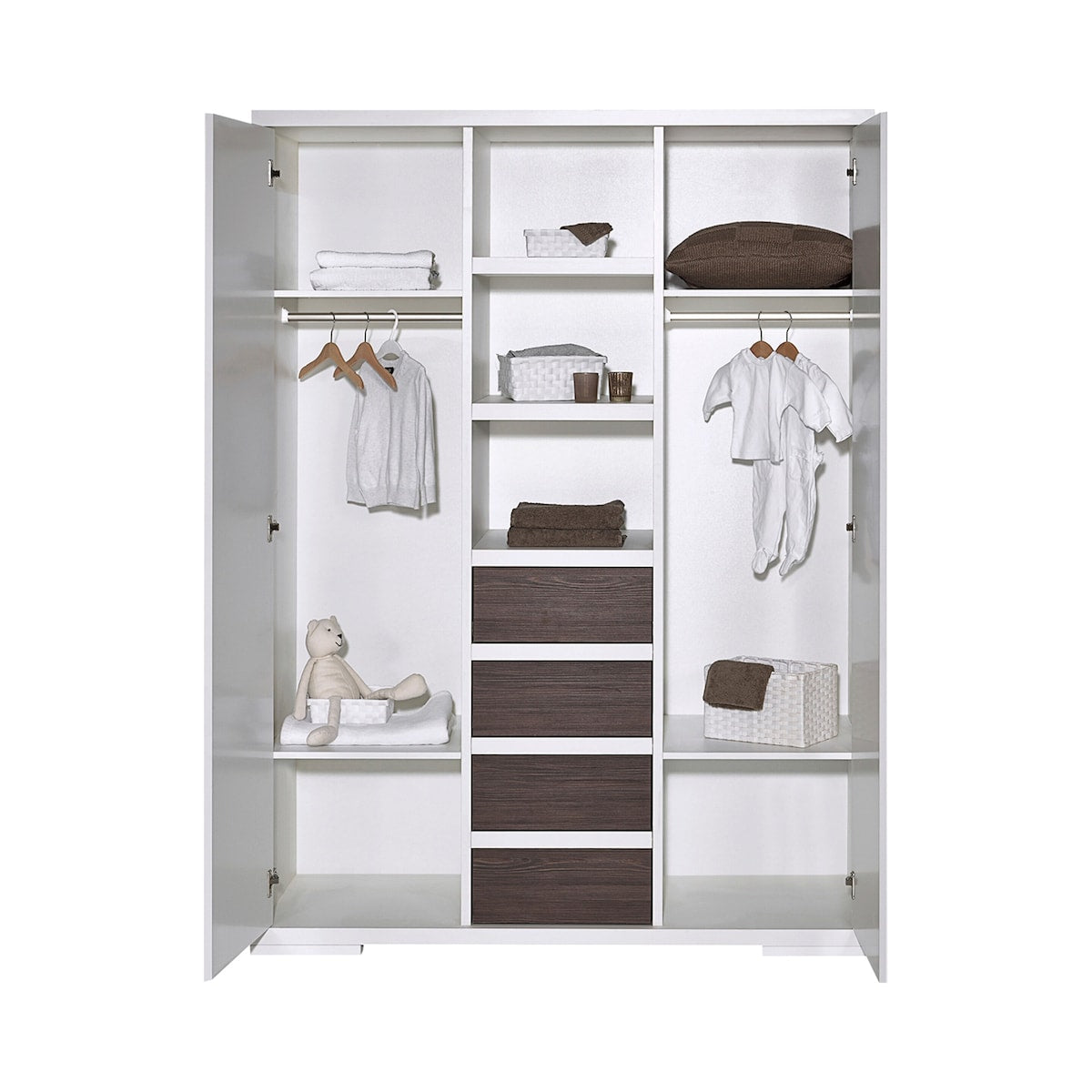Klesskap Maxx Fleetwood 2-dørs 139x53x188 cm MDF åpent skap med hyller
