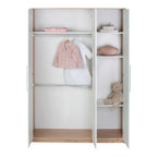 Klesskap Pepe 3-dørs 195x134x53 cm hvit bakside