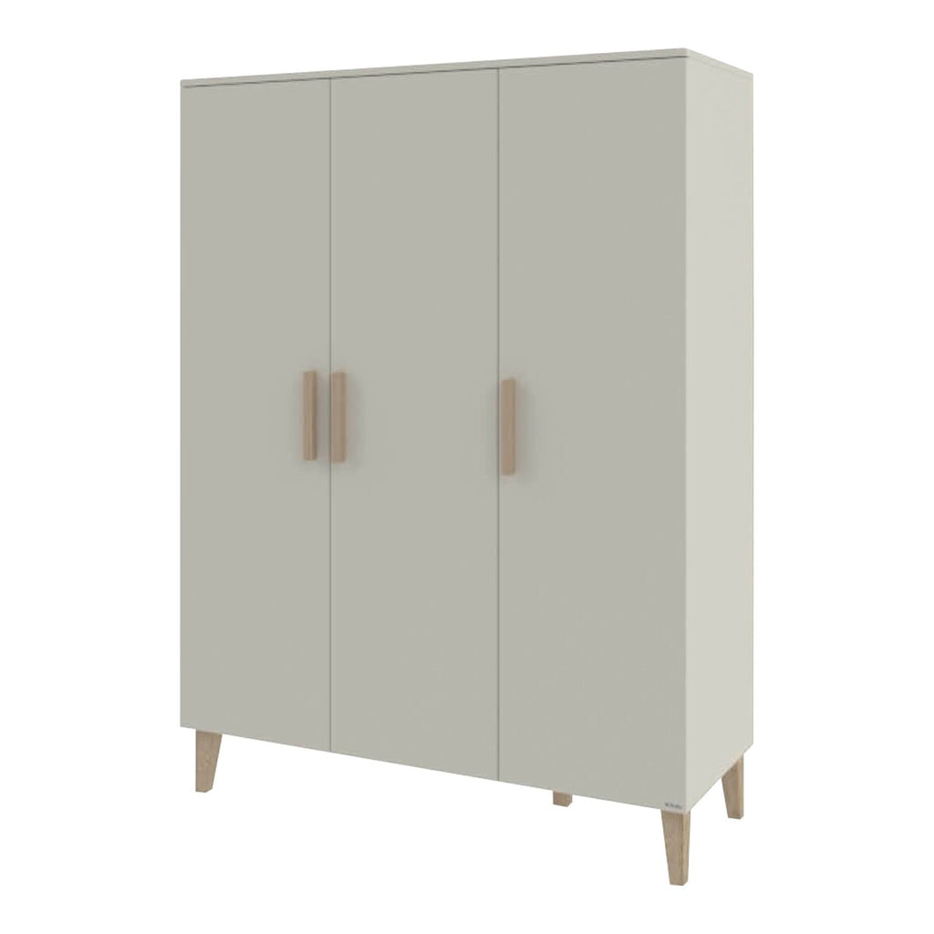 Klesskap Tami stor 3-dørs beige eik forside